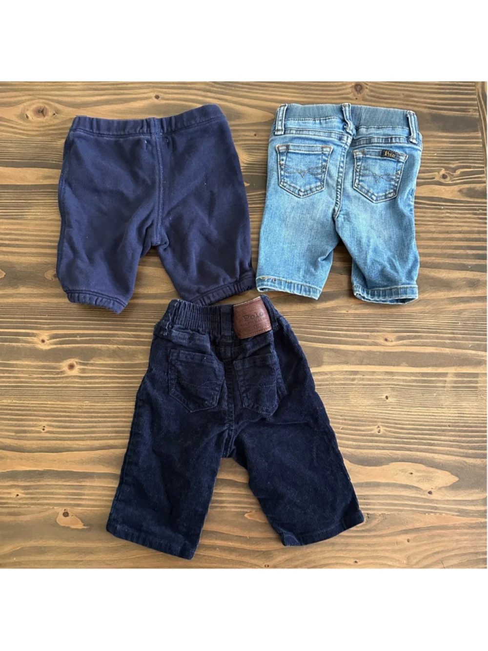 Ralph Lauren Baby Pants Bundle 3M Jeans Corduroy Joggers 3 Piece Lot